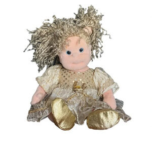 Ty Gear Blondie Beanie Collectible 2000 Little Girl Doll Gold Dress with Accents